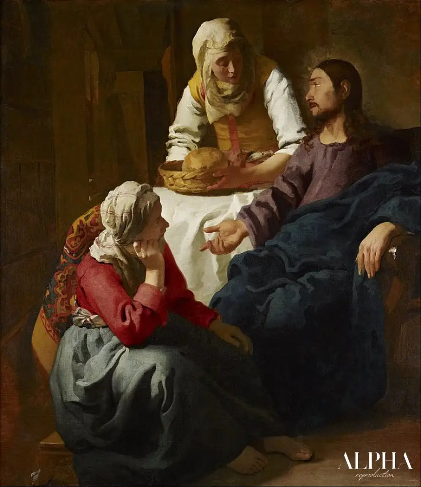 Le Christ dans la maison de Marthe et Marie - Johannes Vermeer - Reproductions de tableaux et peintures haut de gamme