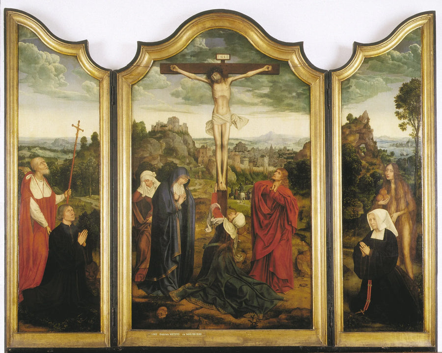 Der Christus am Kreuz mit Spendern - Quentin Metsys