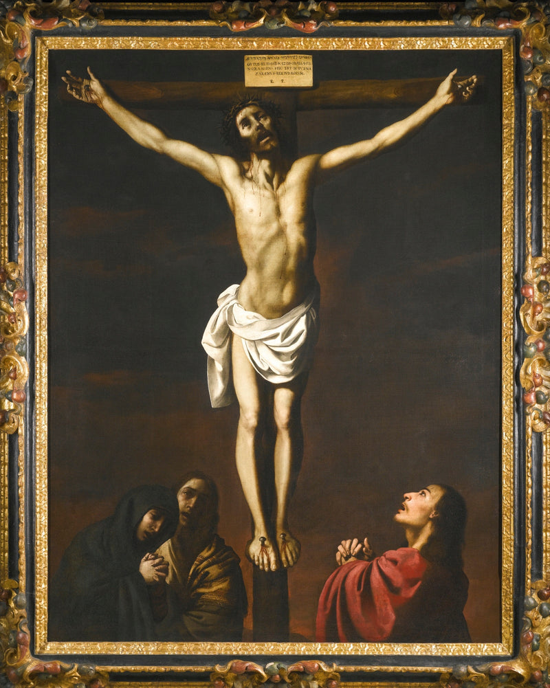 Das Kreuzigungsbild mit Christus, Johannes, Maria Magdalena und der Jungfrau - Francisco de Zurbarán