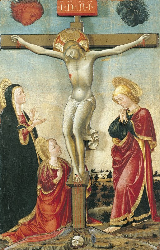 Der Christus am Kreuz, die Jungfrau, der heilige Johannes und Magdalena - Lorenzo Monaco