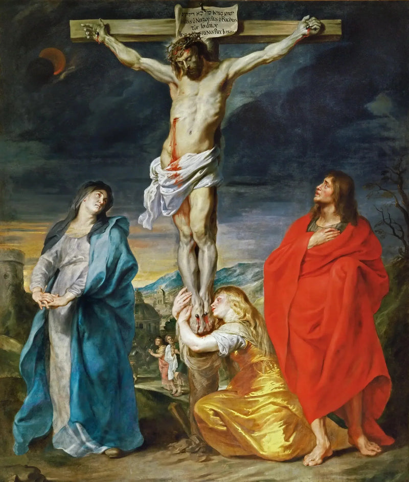 Der Christus am Kreuz, die Jungfrau, Johannes der Evangelist und Maria Magdalena - Antoine van Dyck