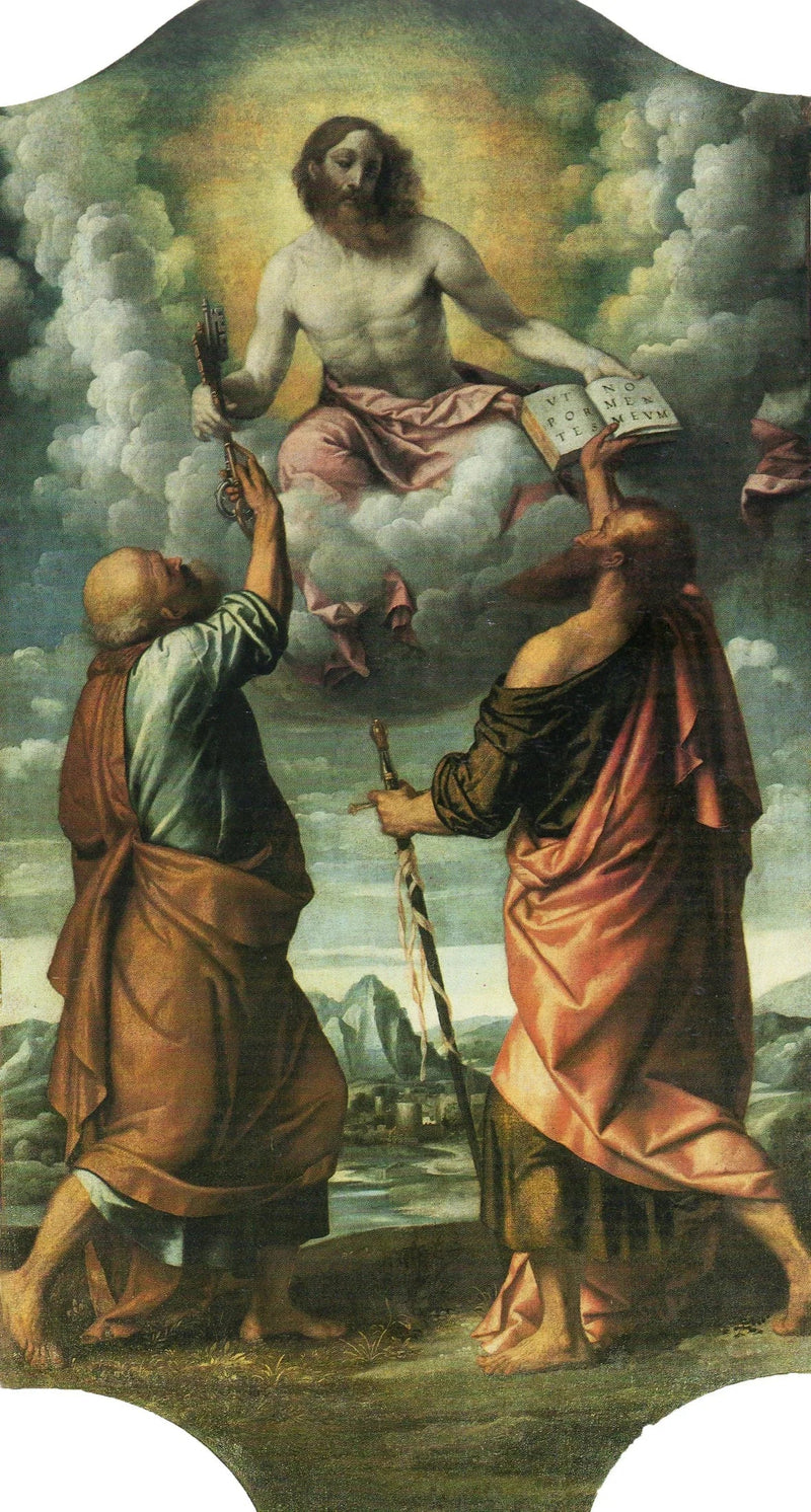 Der Christus in Herrlichkeit mit den Heiligen Petrus und Paulus - Alessandro Bonvicino