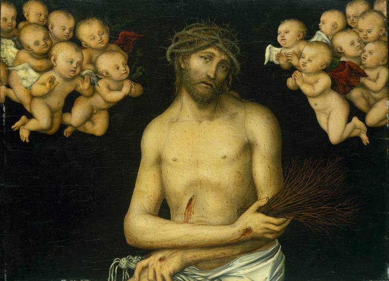 Der leidende Christus umgeben von Engeln - Lucas Cranach der Ältere