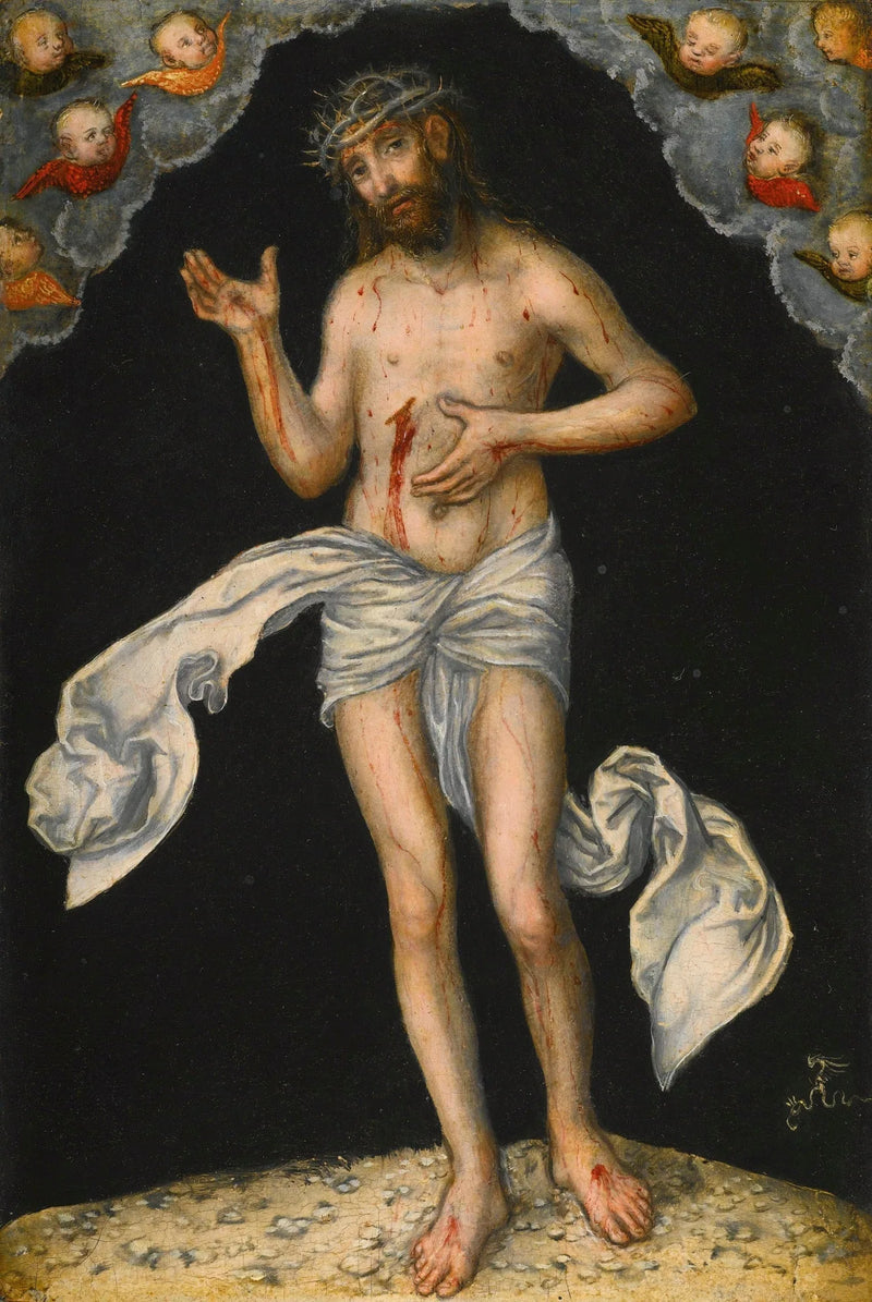 Der leidende Christus, der seine Wunden zeigt - Lucas Cranach der Ältere