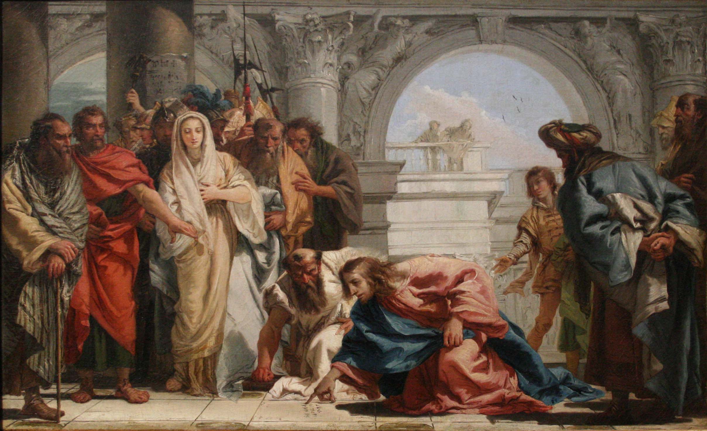 Der Christus und die Ehebrecherin - Giovanni Battista Tiepolo
