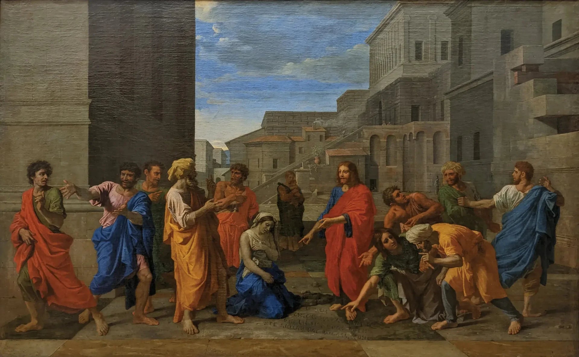 Le Christ et la femme adultère - Nicolas Poussin image 1 reproduction artisanale de tableau
