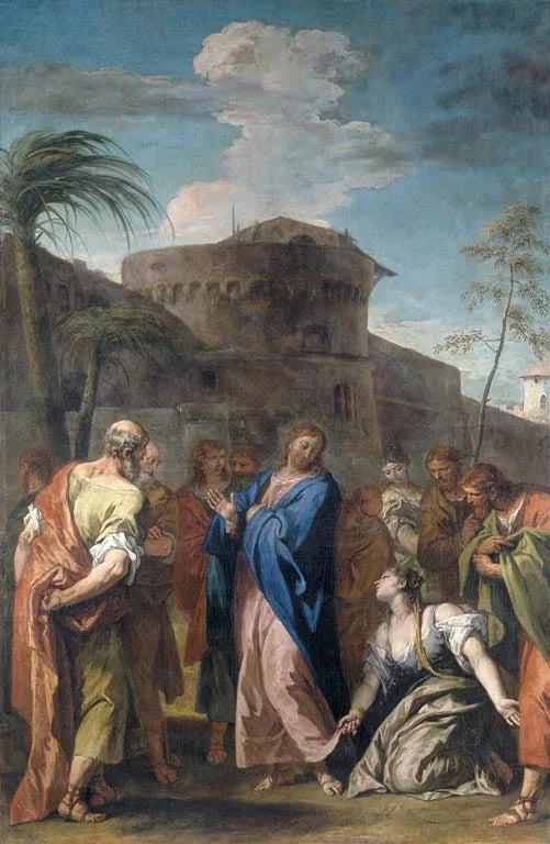 Le Christ et la femme qui croyait - Sebastiano Ricci image 1 copie de tableau peinte à la main