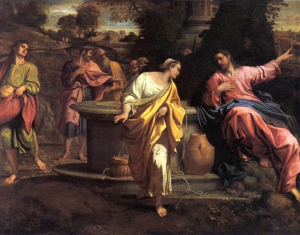 Le Christ et la Samaritaine - Annibale Carracci image 1 copie peinte à la main à l’huile