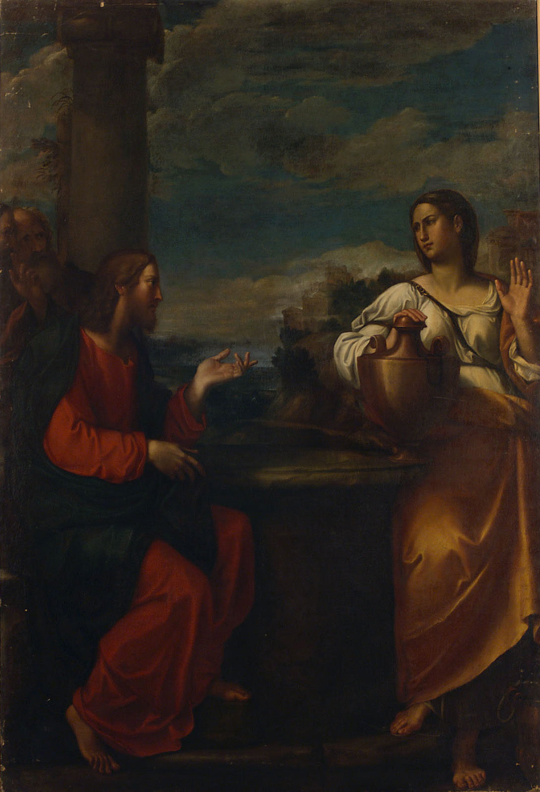 Le Christ et la Samaritaine - Francesco Albani image 1 reproduction artisanale de tableau