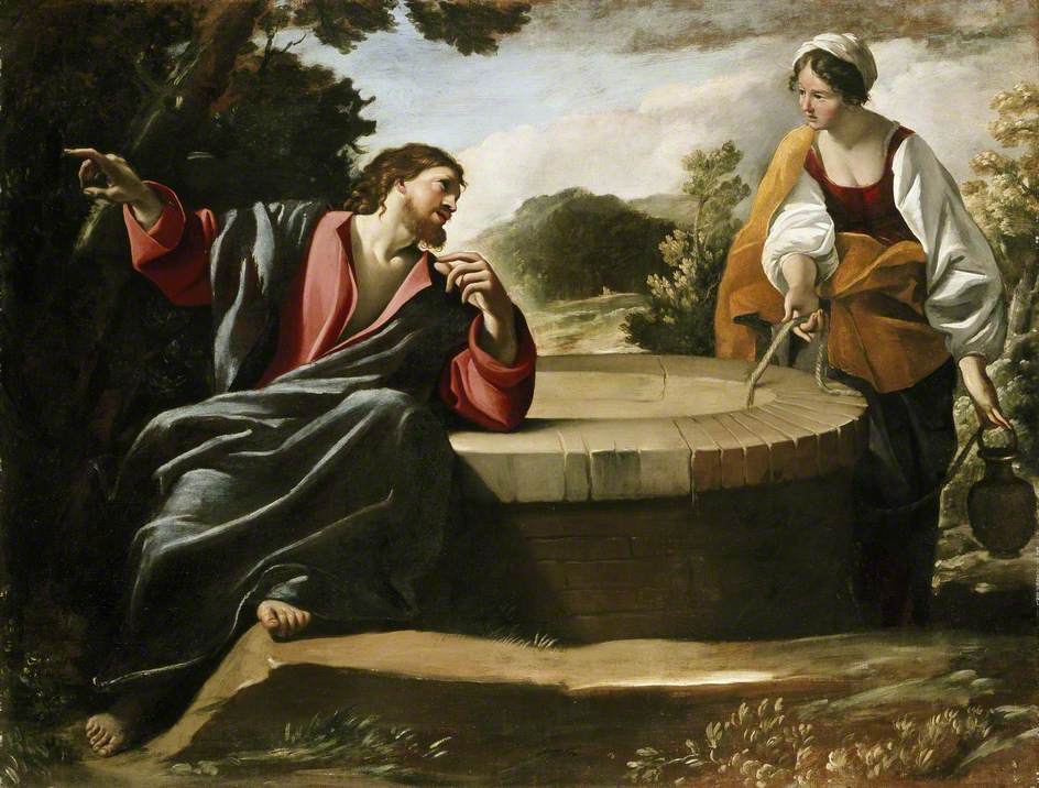 Le Christ et la Samaritaine - Giovanni Lanfranco image 1 reproduction de peinture à l’huile