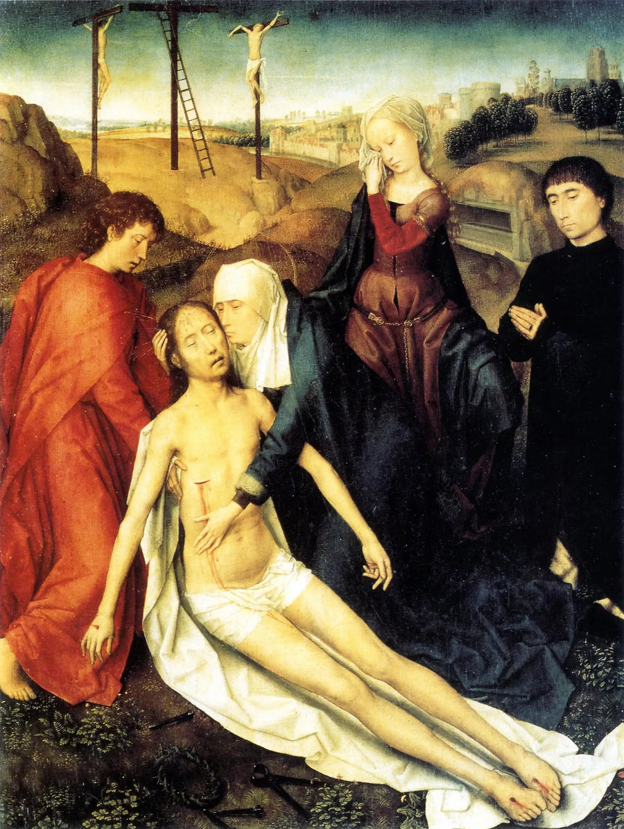 Der todesleidende Christus, geweint von seiner Mutter, Johannes dem Evangelisten und - Hans Memling