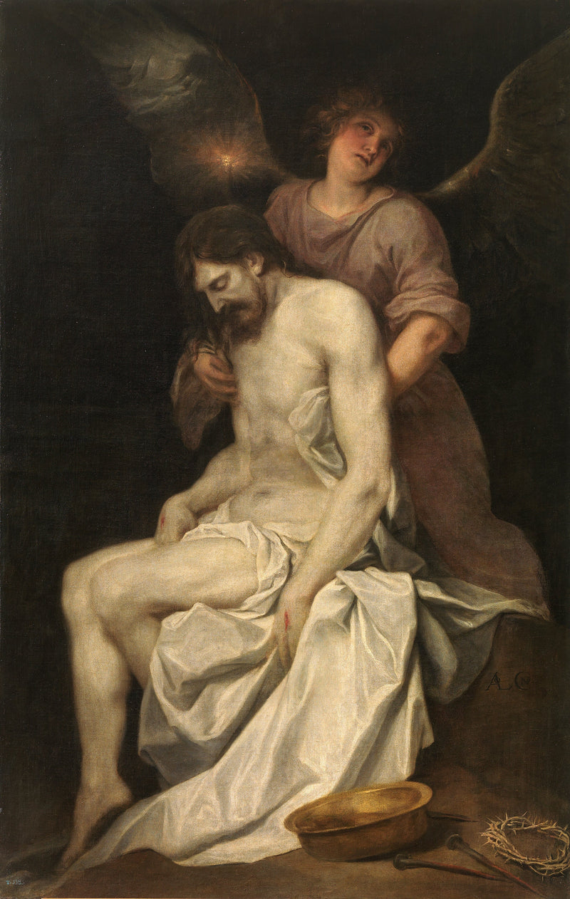 Der toter Christus, getragen von einem Engel - Alonso Cano