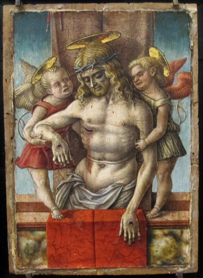Der toter Christus, gehalten von zwei Engeln - Carlo Crivelli