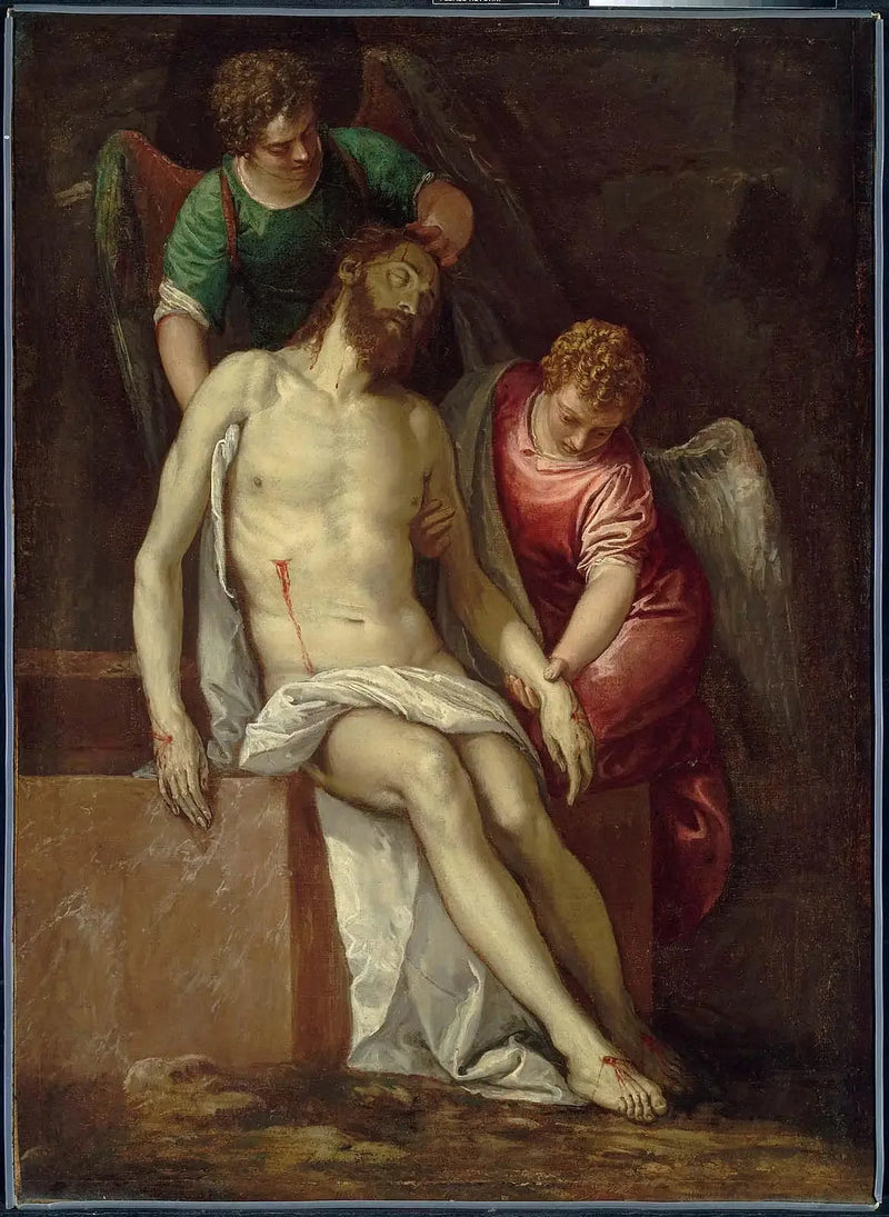 Der toter Christus, gestützt von Engeln - Paul Véronèse
