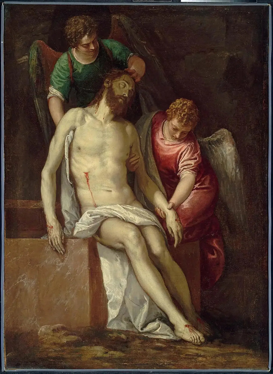 Der toter Christus, gestützt von Engeln - Paul Véronèse
