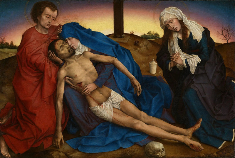 Der weinende Christus von seiner Mutter, Johannes dem Täufer und Maria Magdalena - Rogier van der Weyden