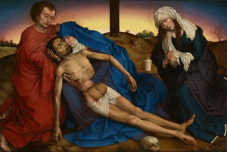 Der weinende Christus von seiner Mutter, Johannes dem Täufer und Maria Magdalena - Rogier van der Weyden
