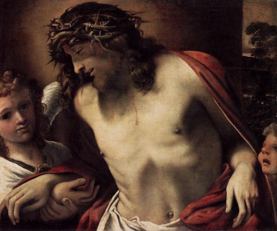 Der Christus mit Dornenkrone, getragen von Engeln - Annibale Carracci