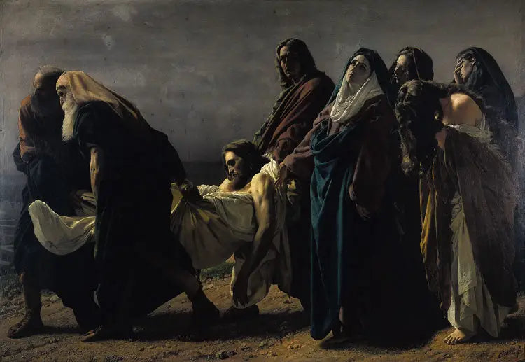 Le Christ porté au tombeau - Antonio Ciseri image 1 copie de tableau peinte à la main