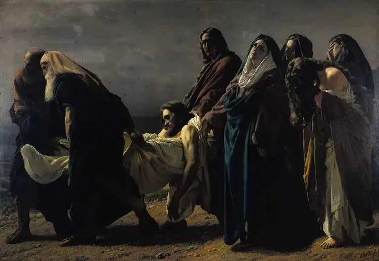 Le Christ porté au tombeau - Antonio Ciseri image 1 copie de tableau peinte à la main