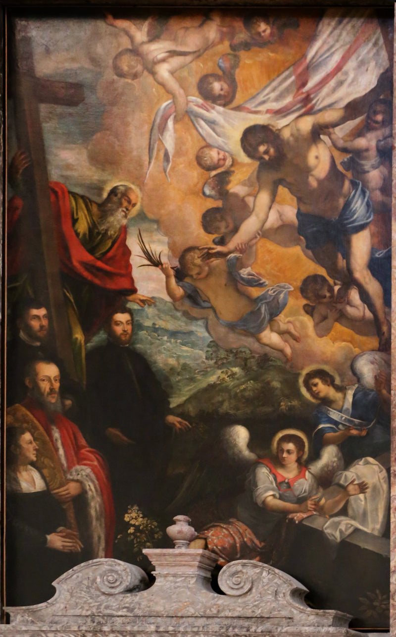 Der auferstandene Christus mit St. Andreas und den Spendern - Jacopo Tintoretto