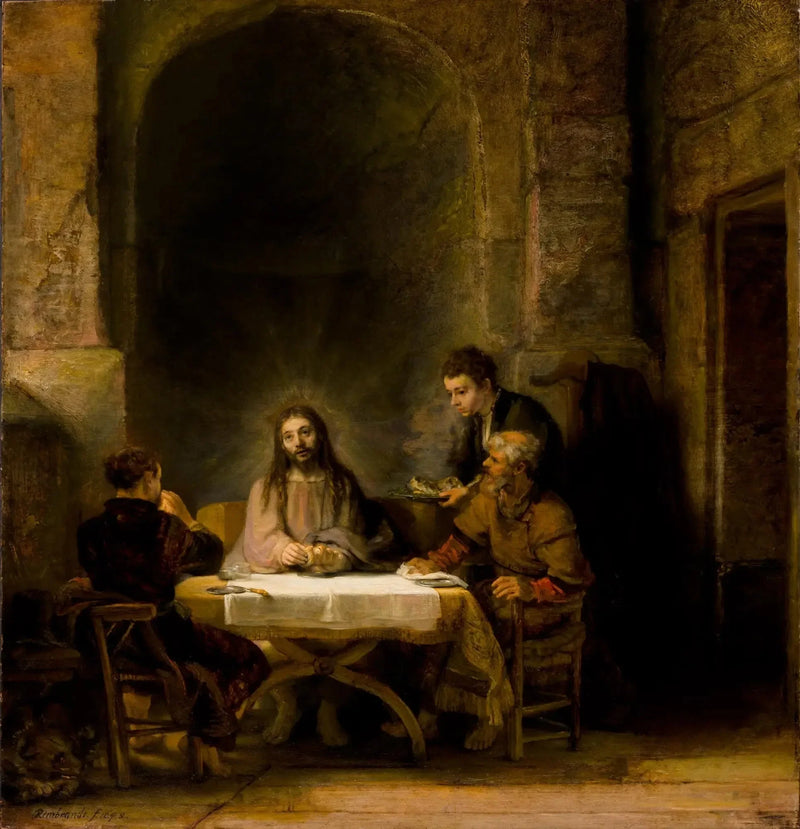 Der Christus, der sich den Pilgern von Emmaus offenbart - Rembrandt