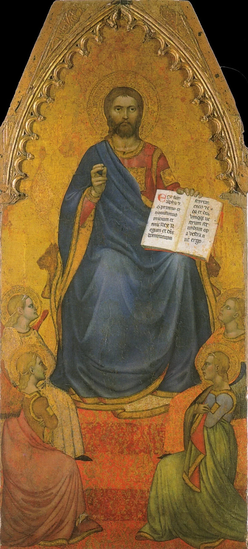 Christus auf seinem Thron, verehrt von den Engeln - Giovanni da Milano
