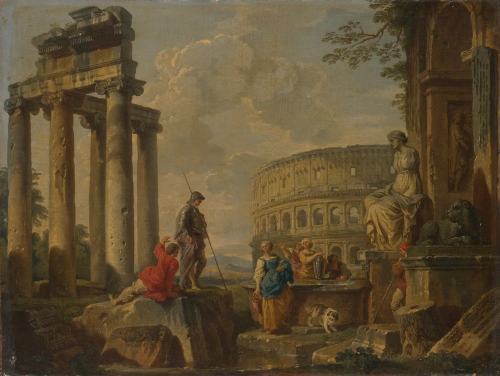 Le Colisée parmi les ruines romaines - Giovanni Paolo Panini image 1 copie peinte à la main à l’huile