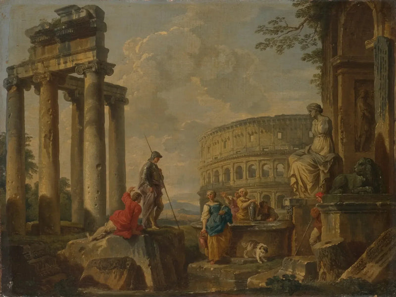 Das Kolosseum unter den römischen Ruinen - Giovanni Paolo Panini