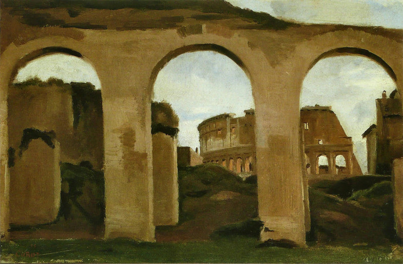 Das Kolosseum, gesehen durch die Arkaden der Basilika Konstantins - Jean-Baptiste Camille Corot