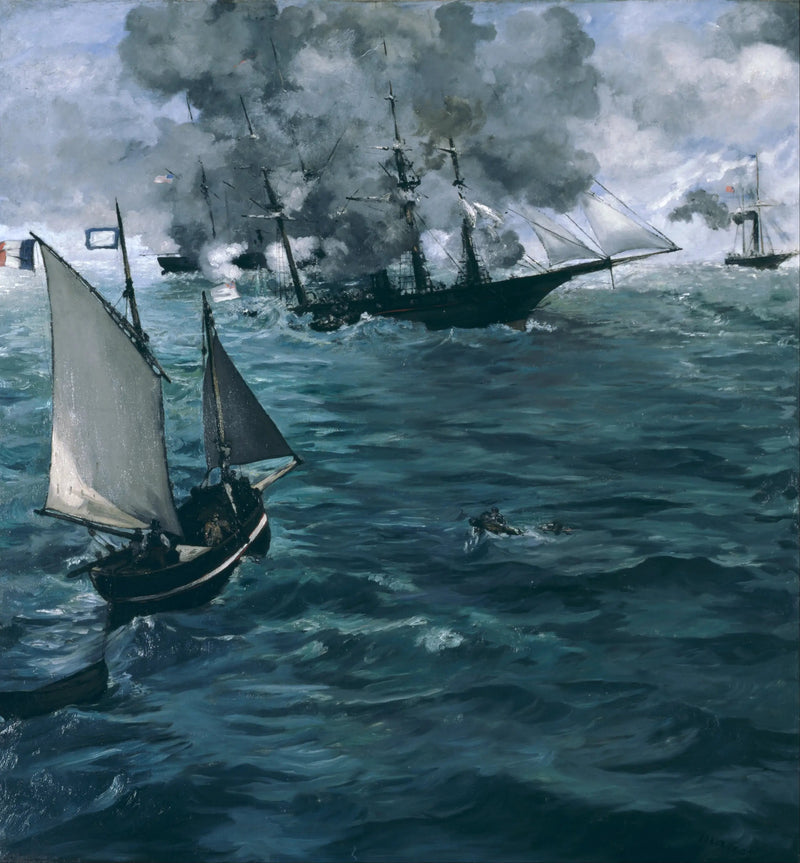 Der Kampf zwischen Kearsarge und Alabama - Édouard Manet