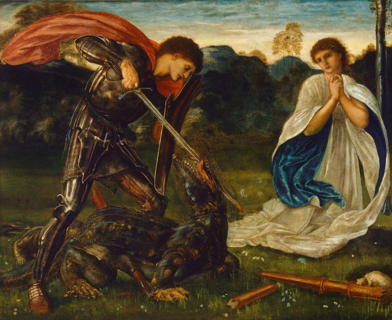 Der Kampf: Sankt Georg tötet den Drachen - Edward Burne-Jones
