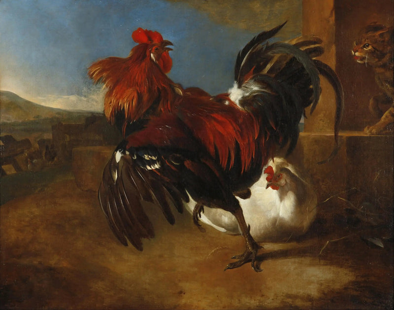 Der wütende Hahn im Hühnerstall - Melchior de Hondecoeter