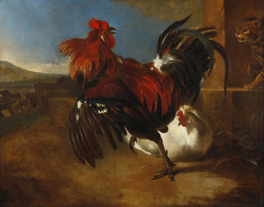 Der wütende Hahn im Hühnerstall - Melchior de Hondecoeter