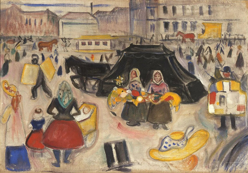 Der Leichenzug am Potsdamer Platz - Edvard Munch