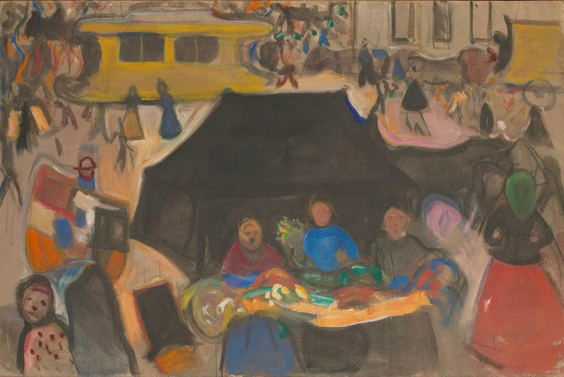 Der Leichenzug am Potsdamer Platz - Edvard Munch