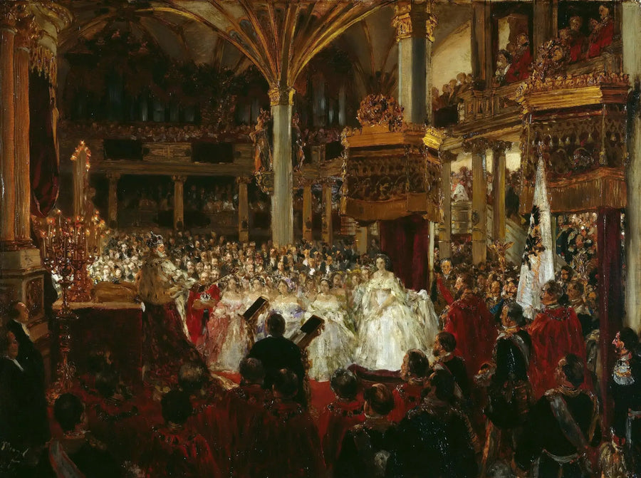 Die Krönung von Wilhelm I. in Königsberg im Jahr 1861 - Adolph von Menzel