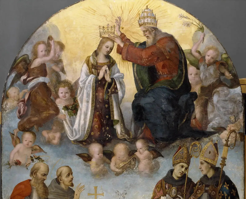 Der Himmelfahrt der Jungfrau mit heiligem Hieronymus, heiligem Franz von Assisi, heiligem Bonaventura und heiligem Ludwig von Toulouse - Filippino Lippi