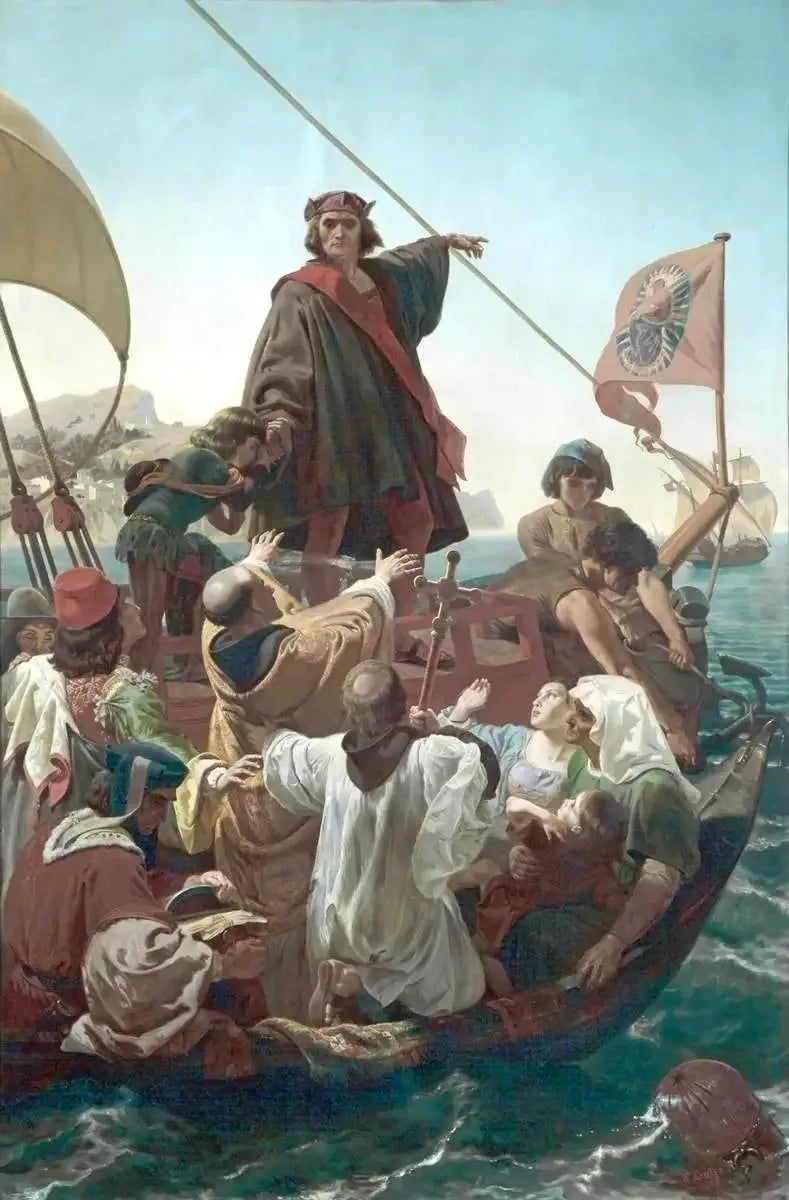 Der Abstieg von Colomb de Palos, in Spanien, im Jahr 1492 - Emanuel Leutze