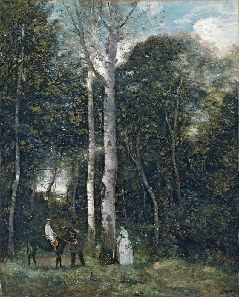 Der Aufbruch zum Löwen-Spaziergang, in Port-Marly - Jean-Baptiste Camille Corot