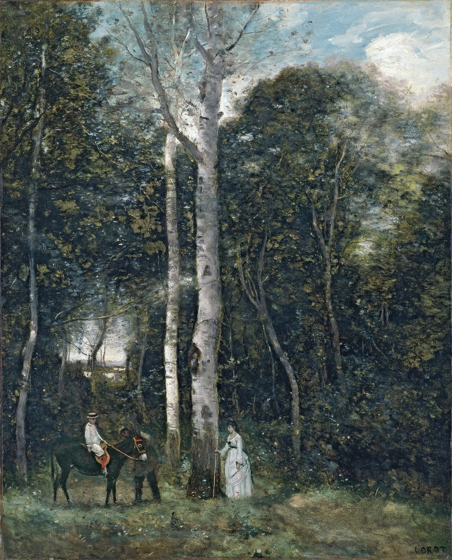 Der Aufbruch zum Löwen-Spaziergang, in Port-Marly - Jean-Baptiste Camille Corot