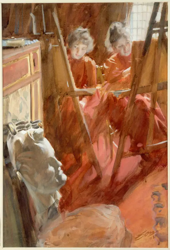 Das Zeichnen der Mädchen Schwartz - Anders Zorn