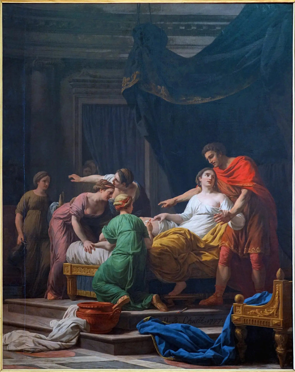 Le Dévouement de Porcia, femme de Junius Brutus - Nicolas-Bernard Lépicié image 1 copie peinte à la main à l’huile