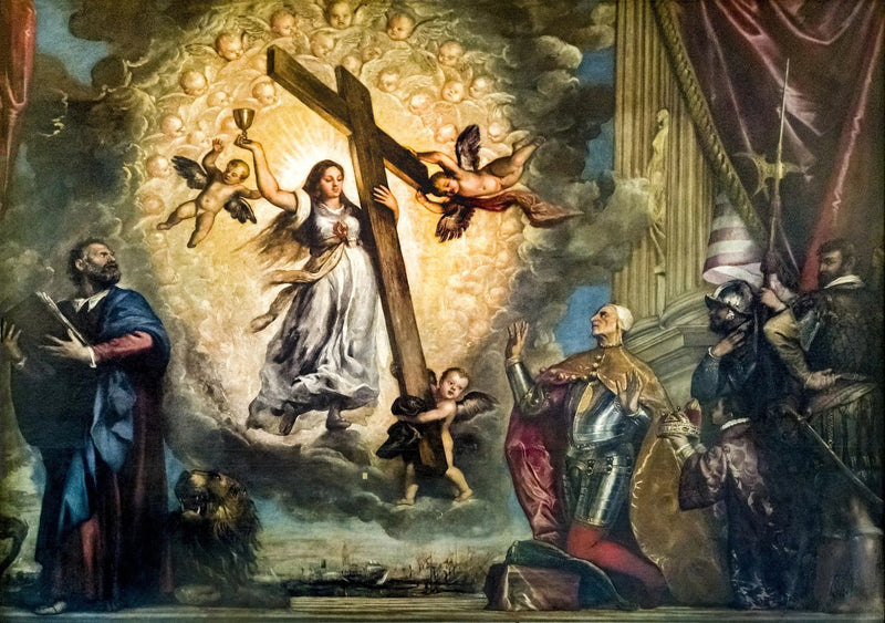 Der Doge Antonio Grimani kniend vor dem Glauben - Titian