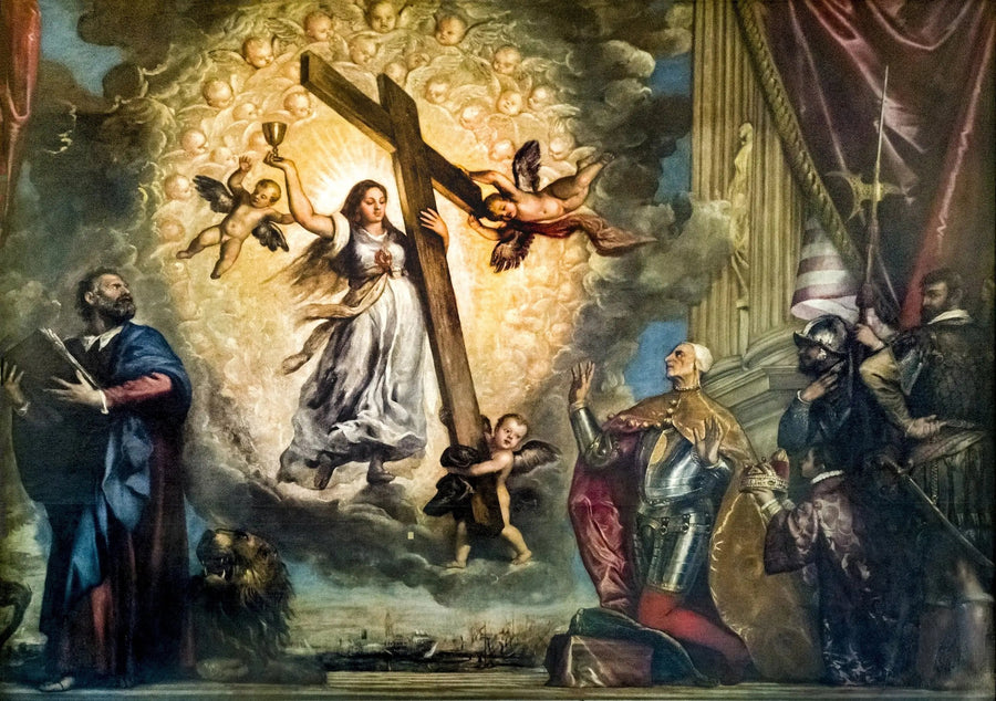 Der Doge Antonio Grimani kniend vor dem Glauben - Titian