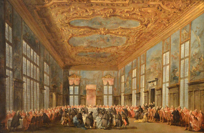 Der Doge von Venedig lädt die Botschafter zum Mittagessen ein - Francesco Guardi
