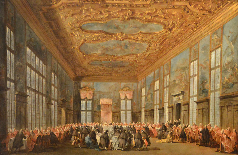 Der Doge von Venedig lädt die Botschafter zum Mittagessen ein - Francesco Guardi