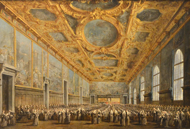 Der Doge von Venedig dankt dem Großen Rat - Francesco Guardi