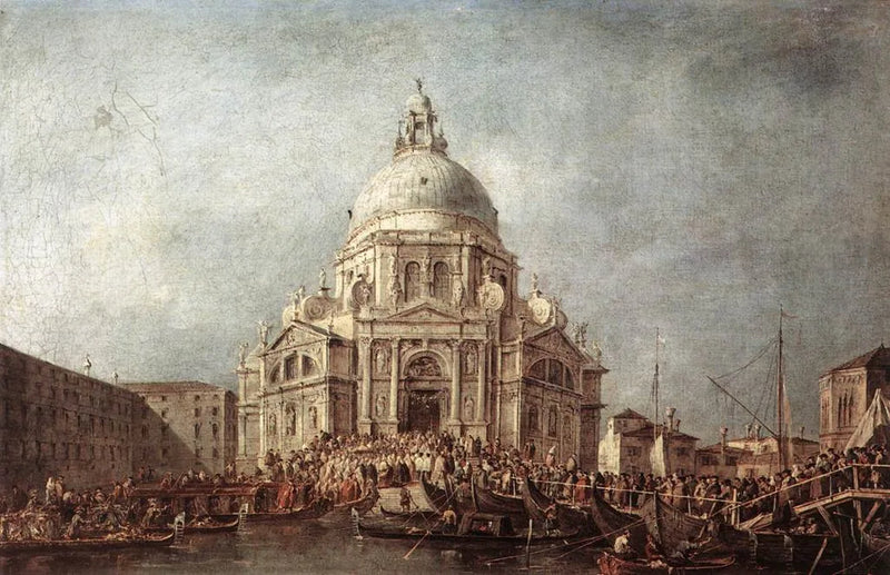 Der Doge von Venedig begibt sich zur Salute, am 21. November, dem Gedenktag des Endes der Pest von 1630 - Francesco Guardi