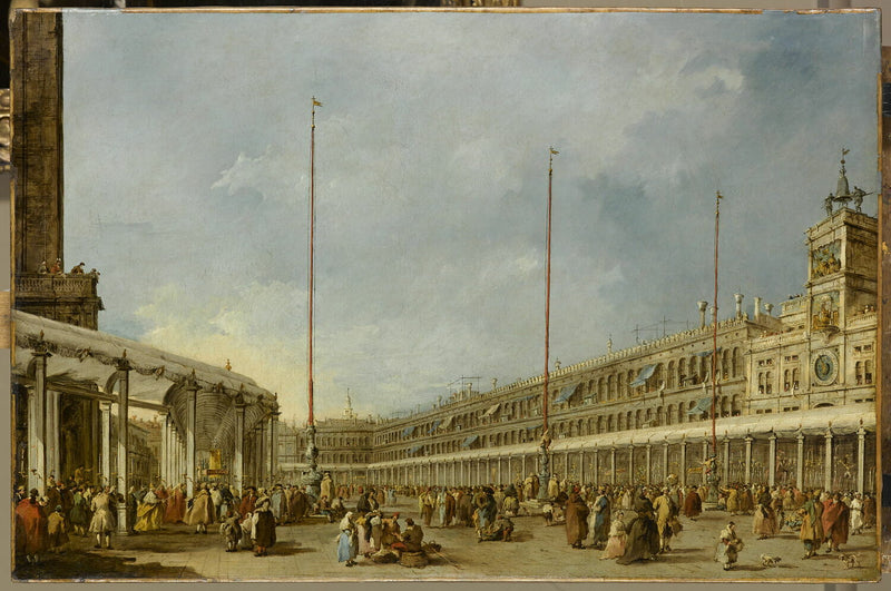 Der Doge von Venedig folgt der Prozession des Corpus Domini auf dem Markusplatz - Francesco Guardi